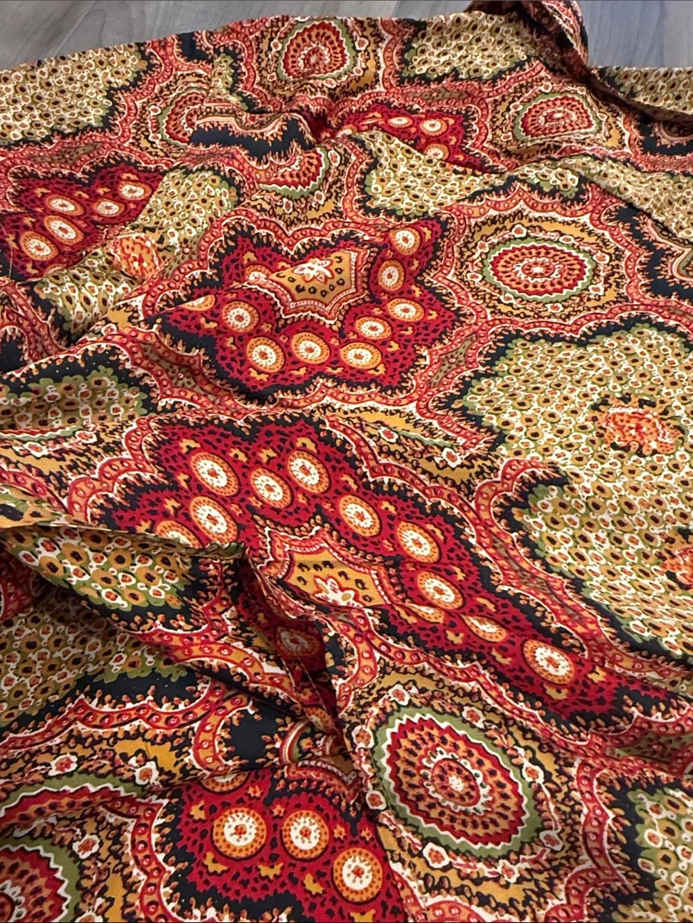 THE GREAT. The Richmond Medallion Print Camp Short Sleeve Button Up Shirt Blouse - Picture 8 of 10